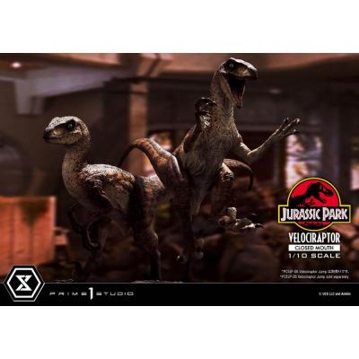 Jurassic Park Estatua Prime Collectibles 1/10 Velociraptor Closed Mouth 19 cm