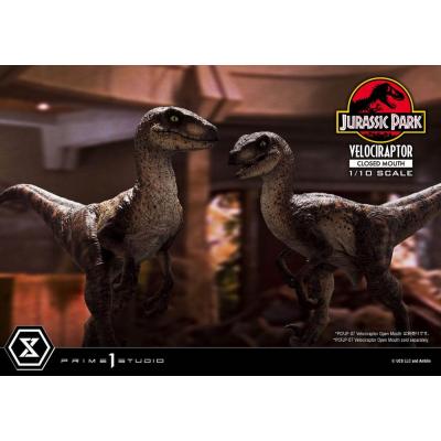 Jurassic Park Estatua Prime Collectibles 1/10 Velociraptor Closed Mouth 19 cm