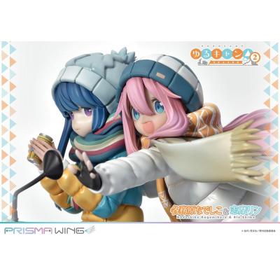 Laid-Back Camp Estatua PVC 1/7 Prisma Wing Nadeshiko Kagamihara & Rin Shima 24 cm