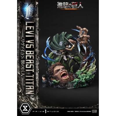 Attack on Titan Estatua Ultimate Premium Masterline Series 1/4 Levi Versus Beast Titan 73 cm