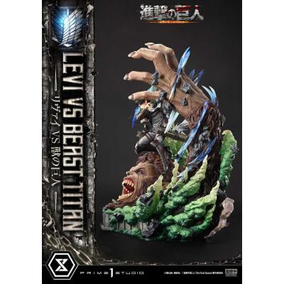 Attack on Titan Estatua Ultimate Premium Masterline Series 1/4 Levi Versus Beast Titan 73 cm