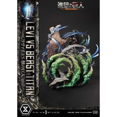 Attack on Titan Estatua Ultimate Premium Masterline Series 1/4 Levi Versus Beast Titan 73 cm