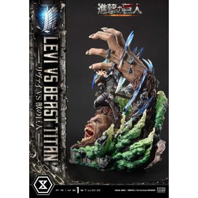 Attack on Titan Estatua Ultimate Premium Masterline Series 1/4 Levi Versus Beast Titan 73 cm