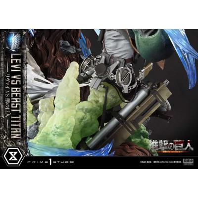 Attack on Titan Estatua Ultimate Premium Masterline Series 1/4 Levi Versus Beast Titan 73 cm