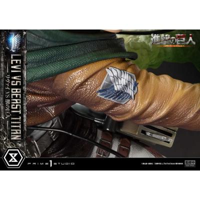 Attack on Titan Estatua Ultimate Premium Masterline Series 1/4 Levi Versus Beast Titan 73 cm