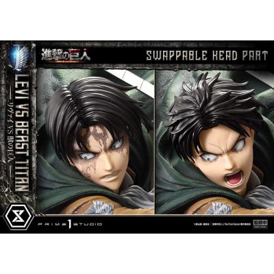 Attack on Titan Estatua Ultimate Premium Masterline Series 1/4 Levi Versus Beast Titan Bonus Version 73 cm