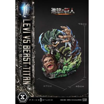 Attack on Titan Estatua Ultimate Premium Masterline Series 1/4 Levi Versus Beast Titan Bonus Version 73 cm