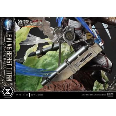 Attack on Titan Estatua Ultimate Premium Masterline Series 1/4 Levi Versus Beast Titan Bonus Version 73 cm