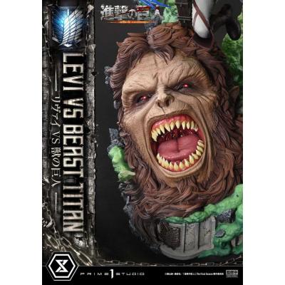 Attack on Titan Estatua Ultimate Premium Masterline Series 1/4 Levi Versus Beast Titan Bonus Version 73 cm