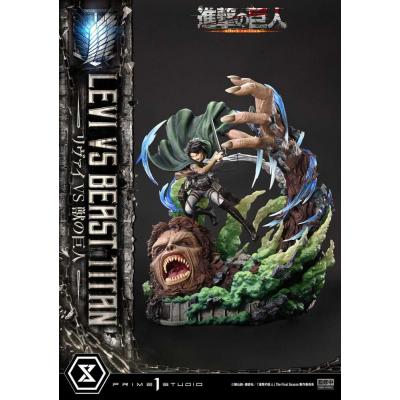 Attack on Titan Estatua Ultimate Premium Masterline Series 1/4 Levi Versus Beast Titan Bonus Version 73 cm