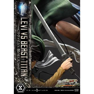 Attack on Titan Estatua Ultimate Premium Masterline Series 1/4 Levi Versus Beast Titan Bonus Version 73 cm