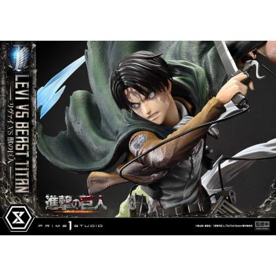 Attack on Titan Estatua Ultimate Premium Masterline Series 1/4 Levi Versus Beast Titan Bonus Version 73 cm