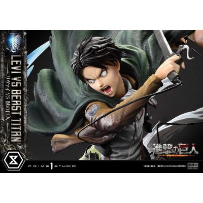 Attack on Titan Estatua Ultimate Premium Masterline Series 1/4 Levi Versus Beast Titan Bonus Version 73 cm