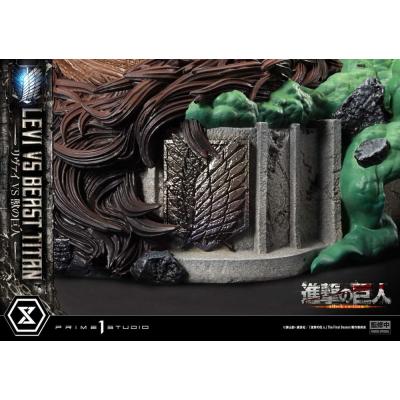 Attack on Titan Estatua Ultimate Premium Masterline Series 1/4 Levi Versus Beast Titan Bonus Version 73 cm