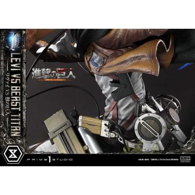 Attack on Titan Estatua Ultimate Premium Masterline Series 1/4 Levi Versus Beast Titan Bonus Version 73 cm