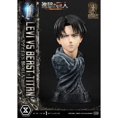 Attack on Titan Estatua Ultimate Premium Masterline Series 1/4 Levi Versus Beast Titan Bonus Version 73 cm