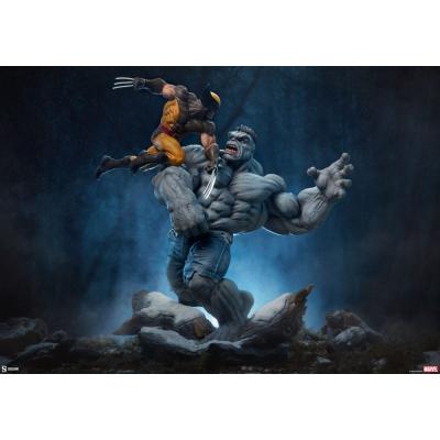 Marvel Estatua Grey Hulk vs Wolverine 58 cm
