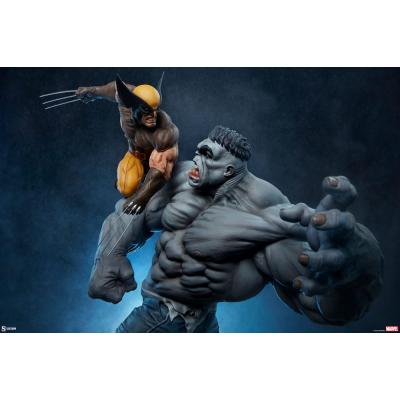 Marvel Estatua Grey Hulk vs Wolverine 58 cm