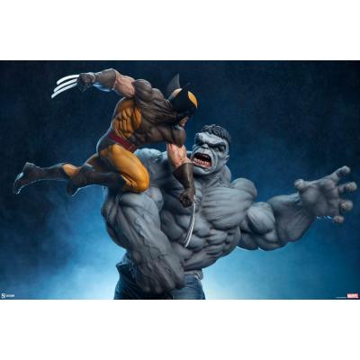 Marvel Estatua Grey Hulk vs Wolverine 58 cm