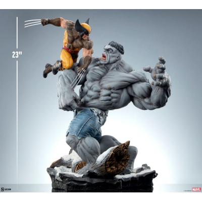 Marvel Estatua Grey Hulk vs Wolverine 58 cm
