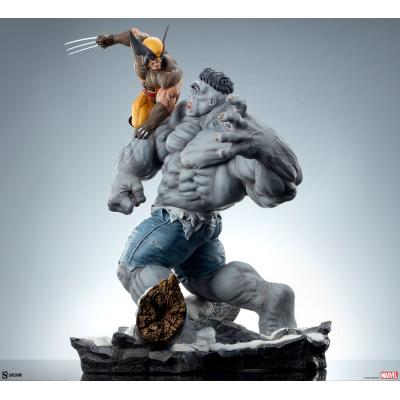 Marvel Estatua Grey Hulk vs Wolverine 58 cm