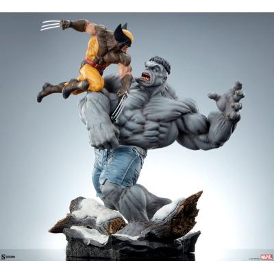 Marvel Estatua Grey Hulk vs Wolverine 58 cm