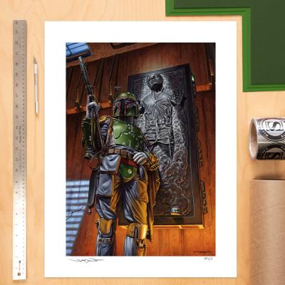 Star Wars Litografia Boba Fett: The Bounty 46 x 61 cm - sin marco