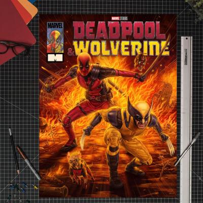 Marvel Litografia Deadpool & Wolverine 46 x 61 cm - sin marco