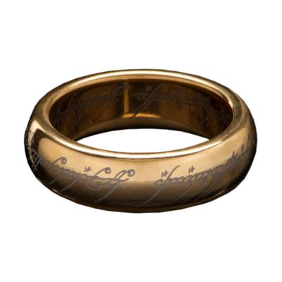 El Señor de los Anillos Anillo Único de tungsteno (bañado en oro) Talla 08