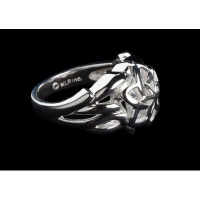 El Señor de los Anillos Anillo Nenya de Galadriel (Plata de ley) Talla 7.25