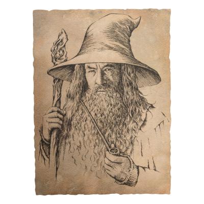 El Hobbit Litografia Portrait of Gandalf the Grey 21 x 28 cm