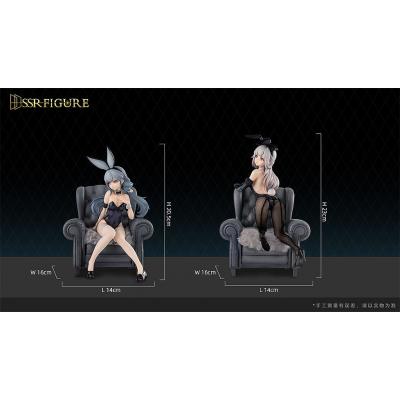 Original Character Estatuas PVC 1/7 SSR Yi Ren Guan - House of Unhumans Jin Hua: Bunny Ver. + Qiao Er Combinatorial 23 cm