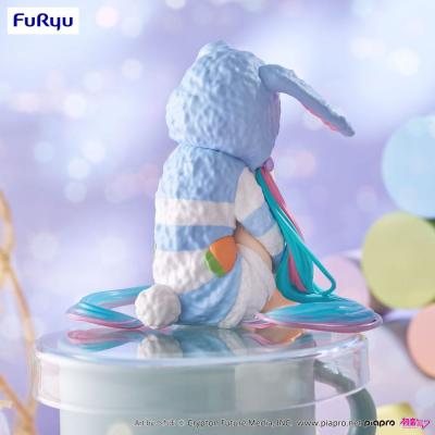 Hatsune Miku Estatua PVC Noodle Stopper Hatsune Miku Rabbit Ear Hood Pajama Blue Color Ver. 14 cm