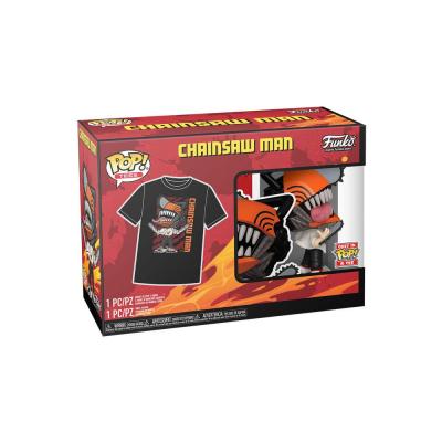 Chainsaw Man POP! & Tee Set de Minifigura y Camiseta Chainsaw Man Leaping talla XL