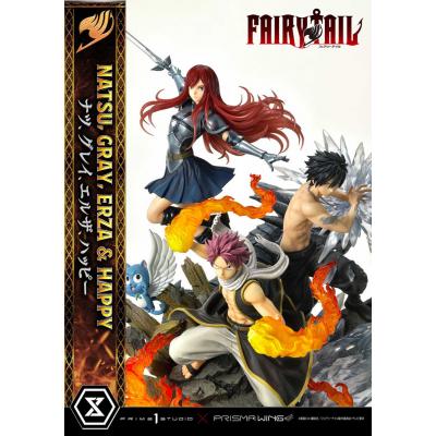 Fairy Tail Estatua PVC 1/6 Natsu, Gray, Erza, Happy Deluxe Version 57 cm