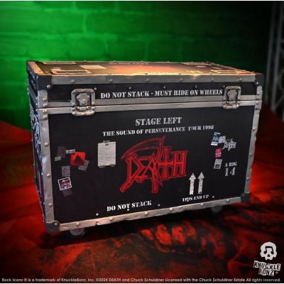 Death Estatua Rock Ikonz On Tour Road Case & Telón de fondo del escenario The Sound of Perseverance Tour 1998