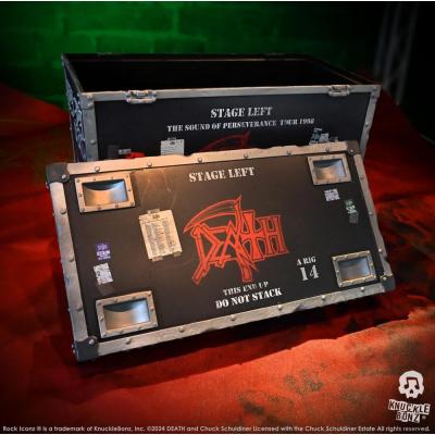 Death Estatua Rock Ikonz On Tour Road Case & Telón de fondo del escenario The Sound of Perseverance Tour 1998