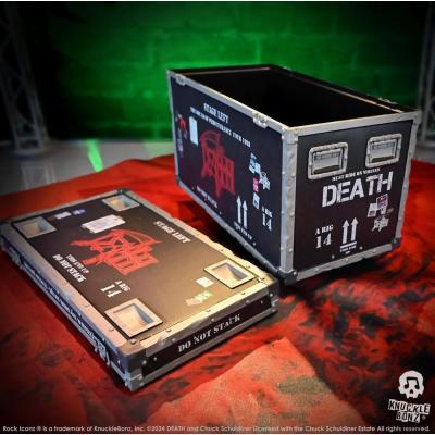 Death Estatua Rock Ikonz On Tour Road Case & Telón de fondo del escenario The Sound of Perseverance Tour 1998