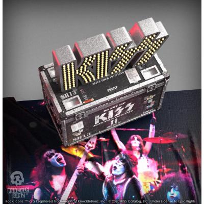 Kiss Estatua Rock Ikonz On Tour Road Case & Telón de fondo del escenario Alive! Tour