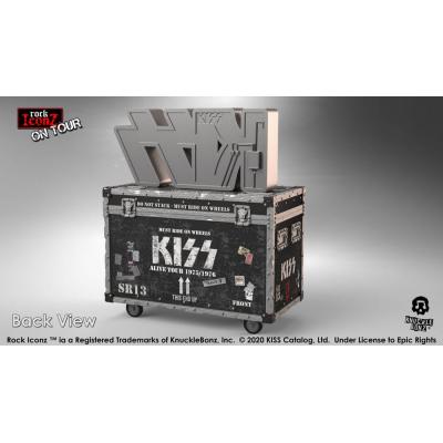Kiss Estatua Rock Ikonz On Tour Road Case & Telón de fondo del escenario Alive! Tour