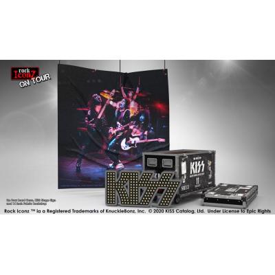 Kiss Estatua Rock Ikonz On Tour Road Case & Telón de fondo del escenario Alive! Tour