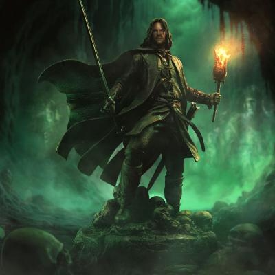El Señor de los Anillos Estatua 1/10 Art Scale Aragorn Unleashed 31 cm