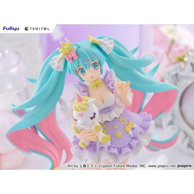 Hatsune Miku Estatua PVC Tenitol Hatsune Miku Yumekawa Princess Lavender Ver. 21 cm