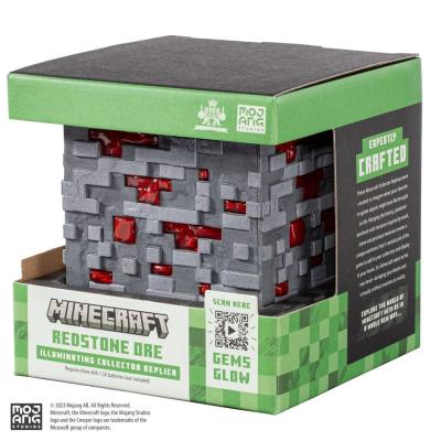 Minecraft Réplica Illuminating Redstone Ore Cube 10 cm