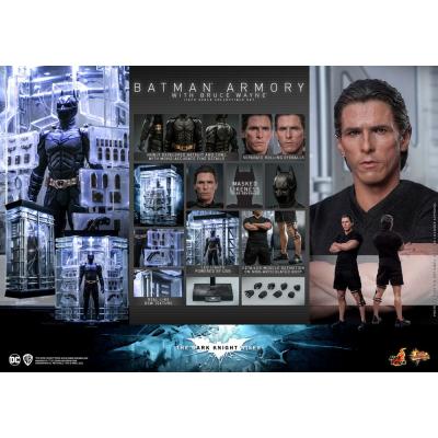 El caballero oscuro: La leyenda renace Figuras y Diorama Movie Masterpiece 1/6 Batman Armory with Bruce Wayne 30 cm