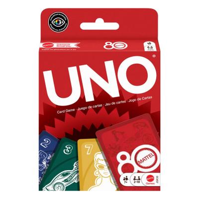 Mattel 80th Anniversary UNO Juego de Cartas Ruby Red