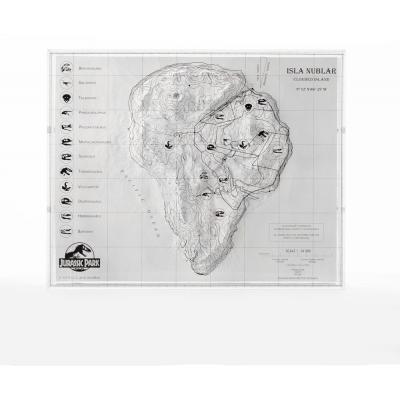 Jurassic Park Mapa topográfico Isla Nublar