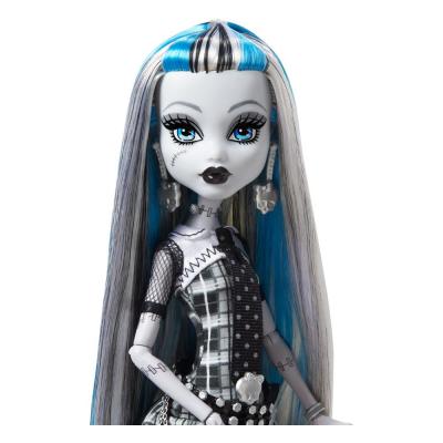 Monster High Muñeca Reel Drama Frankie Stein en Blanco y Negro