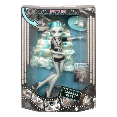 Monster High Muñeca Reel Drama Lagoona Blue en Blanco y Negro