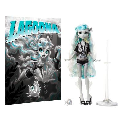Monster High Muñeca Reel Drama Lagoona Blue en Blanco y Negro